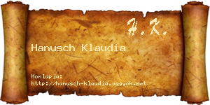 Hanusch Klaudia névjegykártya
